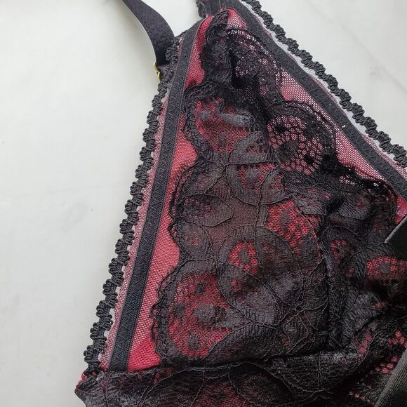 Baby doll nightie black and burgundy - Picture 3 of 8